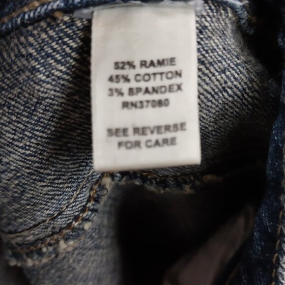 3094 Size 12 Cato Upcycled Bell-Bottom Jeans in Peach and Green. - Picture 8 of 8